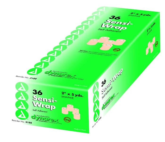 Dynarex Sensi Wrap Self Adherent Bandage, Latex-Free, 2″ x 5 yds, Tan, 36/Cs