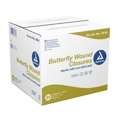 Dynarex Skin Closure Strip Secure Strip 1/2 x 2-3/4″ Plastic Butterfly Closure White, 2400 EA/CS - Image 2
