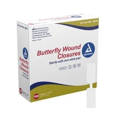 Dynarex Skin Closure Strip Secure Strip 1/2 x 2-3/4″ Plastic Butterfly Closure White, 2400 EA/CS