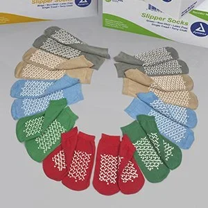 Dynarex Soft Sole Slipper Socks Large Blue Ankle High – 2182