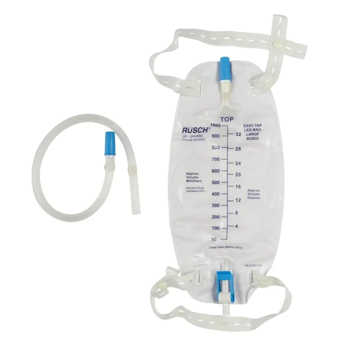 Easy Tap Leg Bag with PVC Extension Tubing, 1000 mL