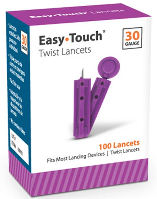 EasyTouch Twist Lancets, Purple, 30 Gauge, 100/bx