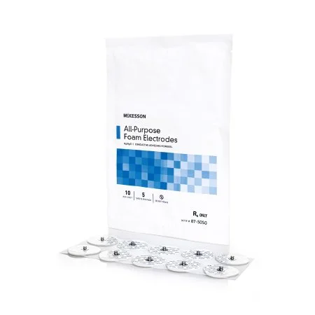 ECG Snap Electrode McKesson Monitoring Non-Radiolucent Foam Backing 50 per Pack