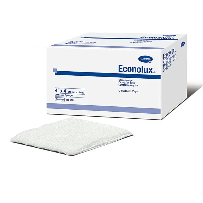 Econolux Gauze Sponges, 4″ x 4″, 8-Ply, Non-Sterile – Hartmann-Conco
