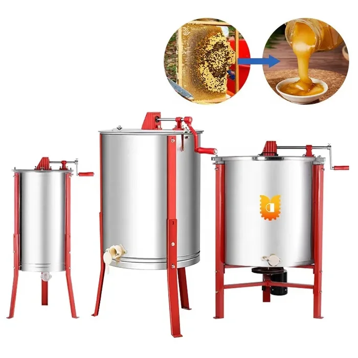 Efficient Hand-Cranked 3/16/24 Frame Centrifugal Honey Extractor I Large, Mobile, and Self-Turning I Model UDFM2M