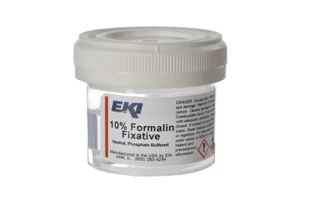 Ek Industries Inc Prefilled Formalin Container Polypropylene Patient Information Screw Cap 20 mL Fill in 40 mL NonSterile – 24499-100X40ML