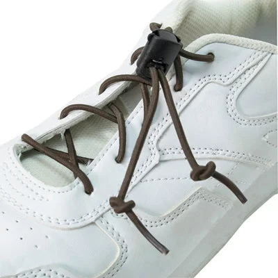 Elastic shoe laces with cord-lock, brown, 1 pair – 86-1132