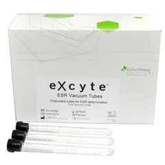 Elitech Group Excyte Vacuum Tube Venous Blood Collection Tube Erythrocyte Sedimentation Rate (ESR) Sodium Citrate Additive 8 X 120 mm 1 mL Black Conventional Closure Glass Tube, 50/BX