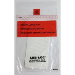Elkay Plastics Specimen Transport Bag with Document Pouch and Absorbent Pad Lab-Loc® 6 X 9 Inch Zip Closure Biohazard Symbol / Storage Instructions NonSterile, 1000/CS