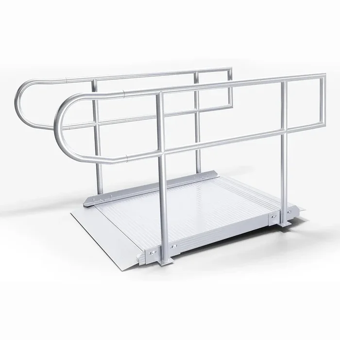 Empower Series Semi-Portable Curb Ramp with Handrails