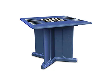 Endurance Table 42″ Square X-Base Flame Retardant Game Top, Blue Grey – 15-4838