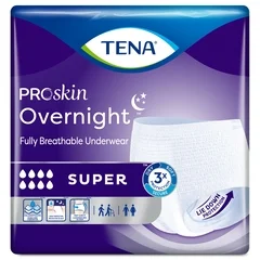 Essity Unisex Adult Absorbent Underwear TENA ProSkin Overnight™ Super Pull On with Tear Away Seams Large Disposable Heavy Absorbency