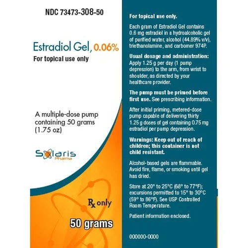 Estradiol Gel 0.06% Pump 37.5 gm by Solaris Pharma (RX)