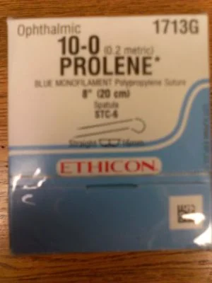 Ethicon Prolene Suture, Sabreloc, Straight Transchamber, STC-6, 16mm, 20cm, Size 10-0, 12/bx