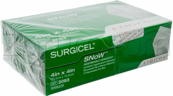 Ethicon Surgicel Snow Absorbable Hemostat, 4″ x 4″, 10/cs