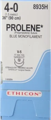 Ethicon Suture, 4-0 36in PROLENE BLU MONO DA V-5, V-5, 36/bx