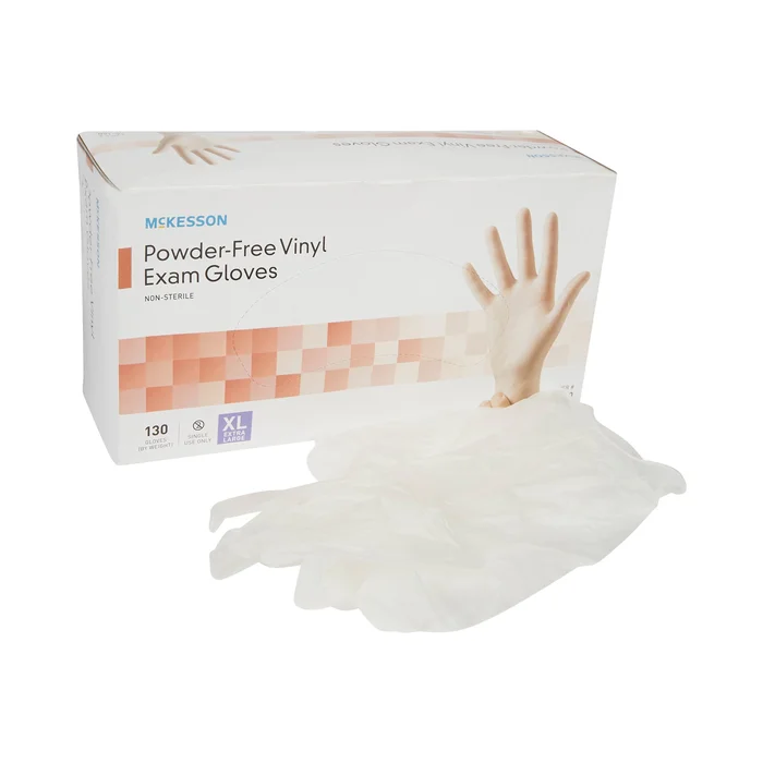 Exam Glove McKesson X-Large NonSterile Vinyl Standard Cuff Length Smooth Clear Not Rated, 14-140