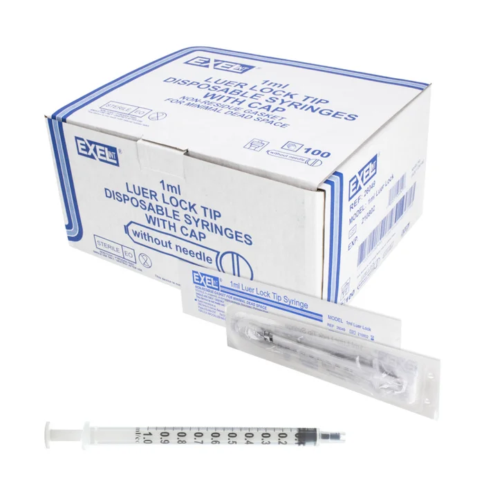EXEL 1ML Luer Lock Syringe, Sterile, Low Deadspace