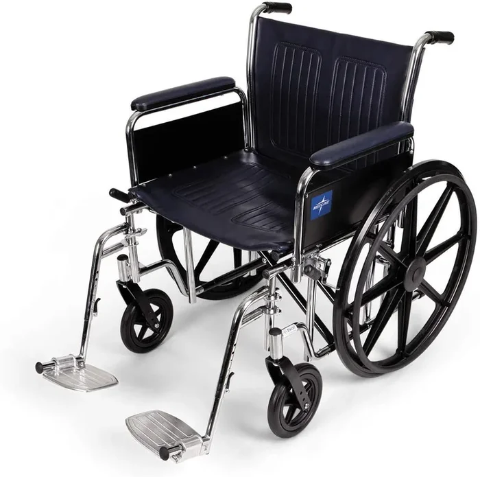 Extra-Wide Wheelchair I 20″ Wide Seat I Full-Length Arms I Chrome Frame