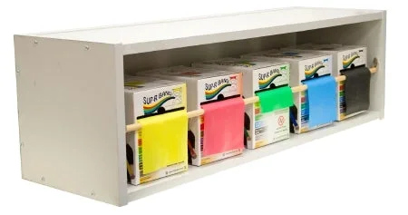 Fabrication Enterprises CanDo Dispens-a Band Rack with Sup-R Band Exercise Resistance Band Set Yellow / Red / Green / Blue / Black 50 Yard X-Light to X-Heavy Resistance – 1617934