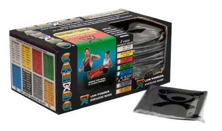 Fabrication Enterprises CanDo Low Powder Exercise Resistance Band Black 4 Foot Length X-Heavy Resistance – 1222012