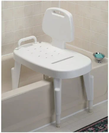 Fabrication Enterprises Fabrication Enterprises Bath Transfer Bench 16 to 21 Inch Height Range 16 to 21 Inch Height Range 350 lbs. Weight Capacity Removable Arm Rail – 45-2340
