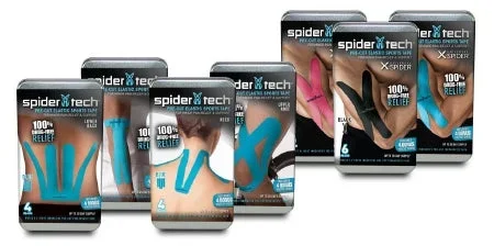 Fabrication Enterprises Spider-Tech Pre-Cut Kinesiology Tape Back Cotton Black NonSterile – 25-3530