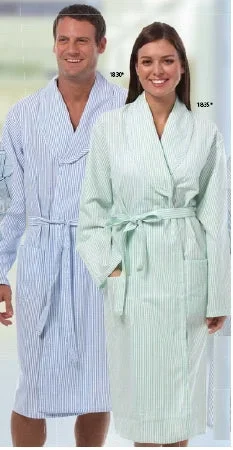 Fashion Seal Uniforms Patient Robe Unisex Large Blue Stripe Reusable – 1830-L