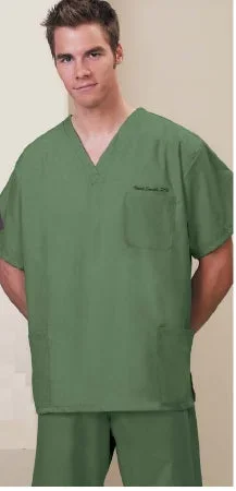 Fashion Seal Uniforms Scrub Shirt 3X-Large Burgundy 3 Pockets Short Set-In Sleeves Unisex – 78761-3XL