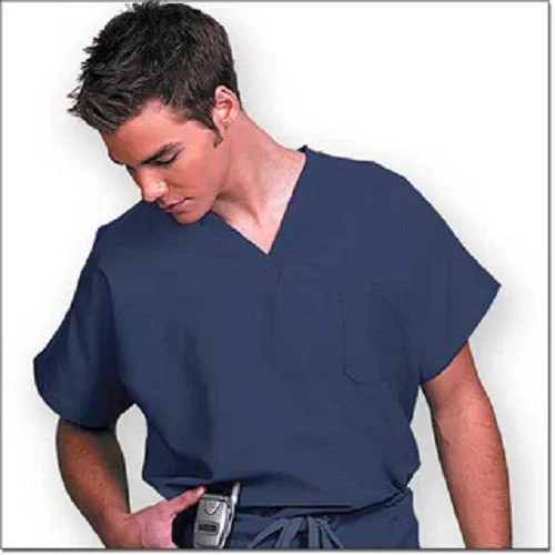Fashion Seal Uniforms Scrub Shirt 6X-Large Navy Blue 1 Pocket Short Sleeves Unisex – 78744-6XL