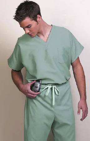Fashion Seal Uniforms Scrub Shirt Medium Caribbean Blue 1 Pocket Extra Long Cap Sleeves Unisex – 78726-
