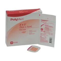 Ferris Mfg Foam Dressing PolyMem® 2 x 2 Square Adhesive Sterile, 20/BX, 5BX/CS