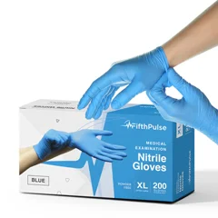 FifthPulse Nitrile Exam Latex Free & Powder Free Gloves, Blue, 200/BX, XL