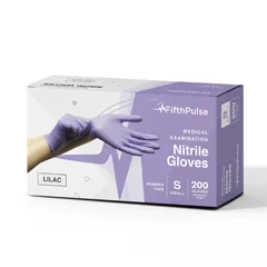 FifthPulse Nitrile Exam Latex Free & Powder Free Gloves, Lilac, 200/BX, Small