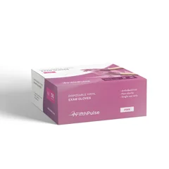 FifthPulse Vinyl Exam Latex Free & Powder Free Gloves, Pink, Medium, 50/Box - Image 2