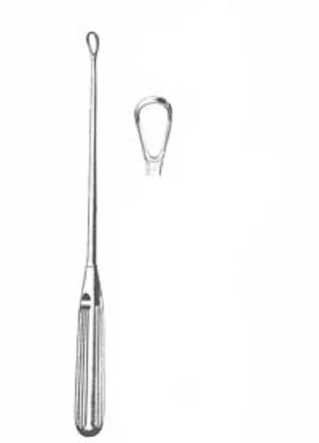 Fine Surgical Uterine Curette Sims 11 Inch Length Single-ended Hollow Handle with Grooves Size 1 Tip Sharp Teardrop Loop Tip – 27-840