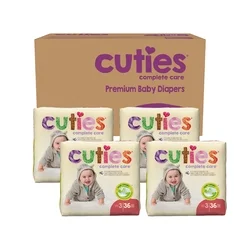 First Quality Cuties® Diapers 16-28 lbs. Size 3, 144/CS - Image 2