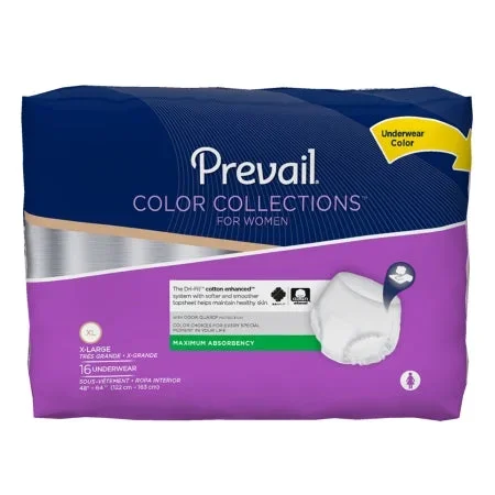 First Quality Prevail Color Collections for Women Adult Absorbent Underwear Pull On X-Large Disposable Moderate Absorbency – PWV-514