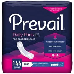 First Quality Prevail® Bladder Control Pads – Moderate Long, 16 EA/PK - Image 4