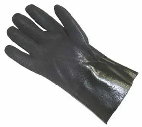 Fisher Scientific Fisherbrand Chemical Protection Glove One Size Fits Most PVC / Jersey Black 12 Inch Gauntlet Cuff NonSterile – 19046385