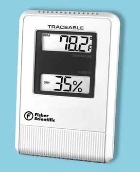 Fisher Scientific Traceable Digital Thermometer / Hygrometer Fahrenheit / Celsius 32 to 122° F (0 to 50° C) Battery Operated – 116617D