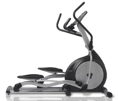 Fitness Systems PS100 Series Commercial Elliptical 2 Front Transport Wheels, Robotically Welded Heavy-Gauge Steel Frame, Dual Window Red LED 30 to 450 W 31.5 X 70 X 79 Inch, 21 Inch Stride – PS100E