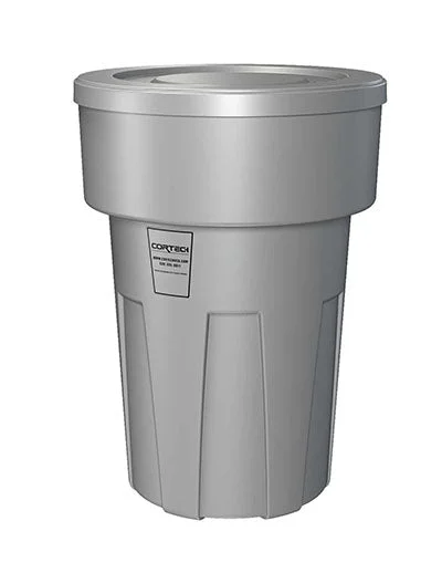 Flame Retardant Receptacle w/Lid, Gray, 55 gal – 50-3164