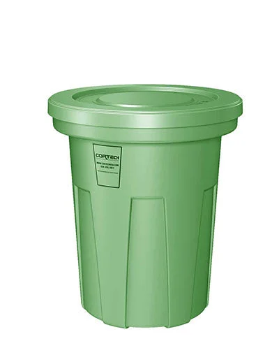Flame Retardant Receptacle w/Lid, Green, 40 gal – 50-3179