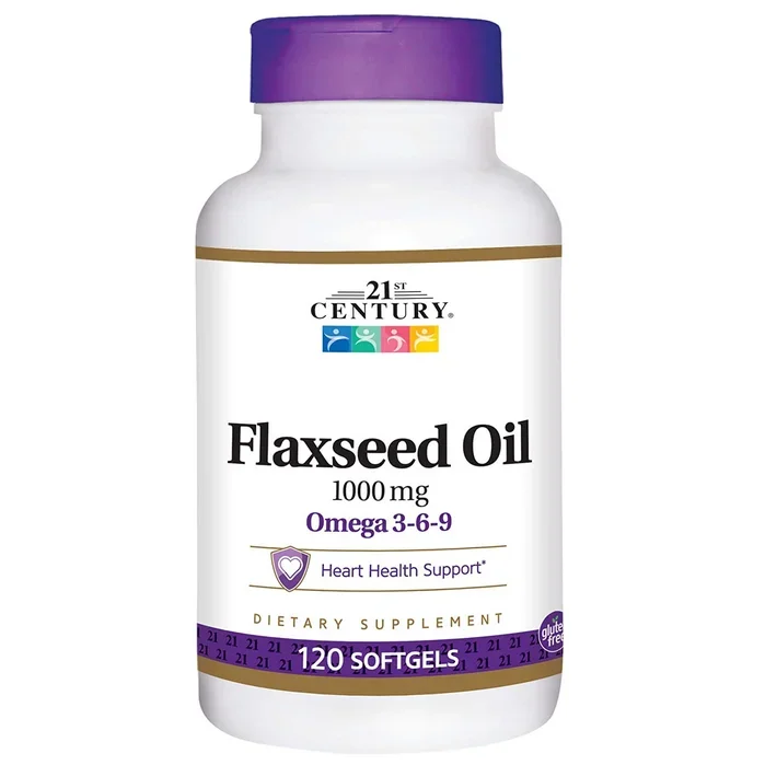Flaxseed Oil 1000 Mg, 120 Softgels – 21st Century
