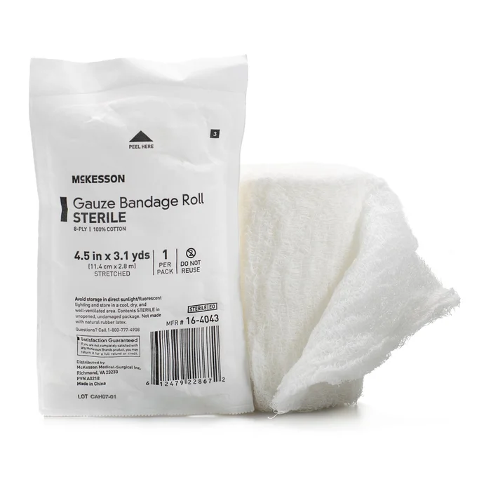 Fluff Bandage Roll McKesson 4-1/2 Inch X 3-1/10 Yard 8-Ply Sterile 1 per Pouch