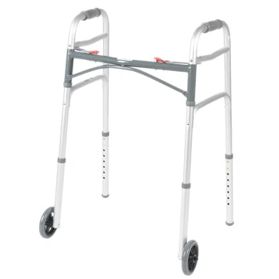 Folding 2-button walker, 5″ wheel-glides, junior, 1 each – 43-2122