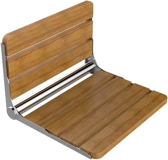Folding Bath Shower Seat I Wall Mounted Relaxation Shower Chair I Solid Wood