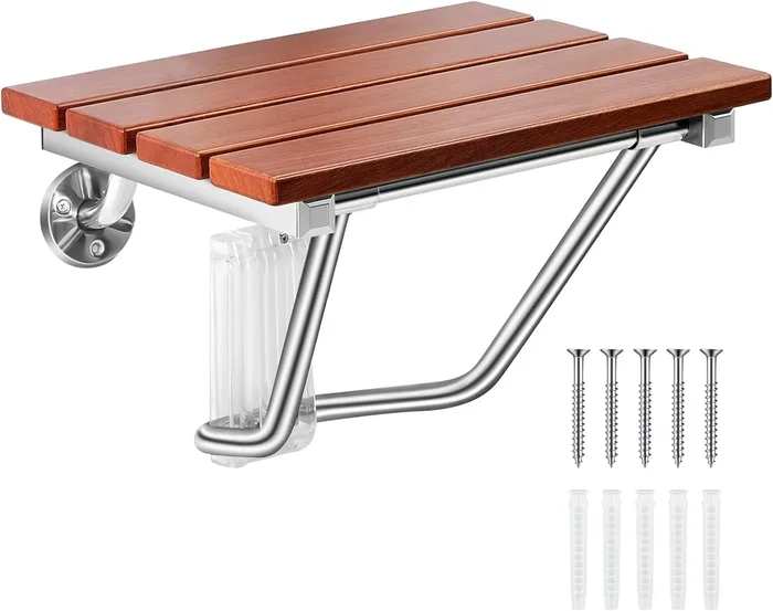 Folding Shower Bench I Wall Mounted Foldable Chair I for Disabled, Pregnant, Kid & Adult Use I Model M256ME