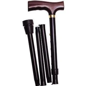 Folding Travel Cane with Fritz Handle, Black, 33″ – 37″